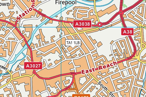 TA1 1LB map - OS VectorMap District (Ordnance Survey)