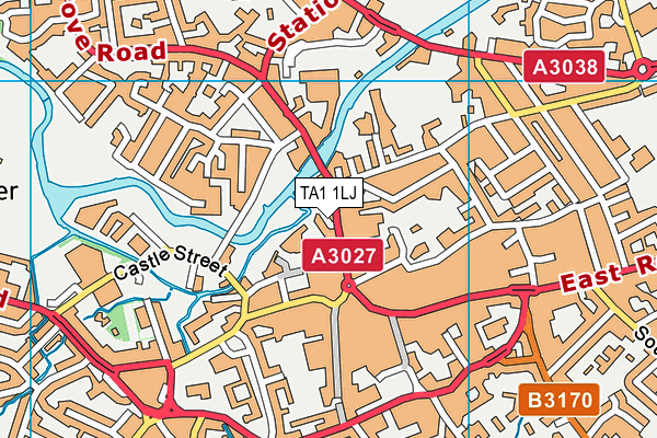 TA1 1LJ map - OS VectorMap District (Ordnance Survey)