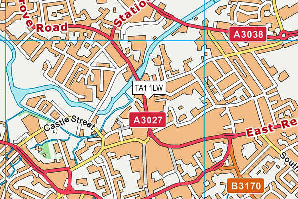 TA1 1LW map - OS VectorMap District (Ordnance Survey)