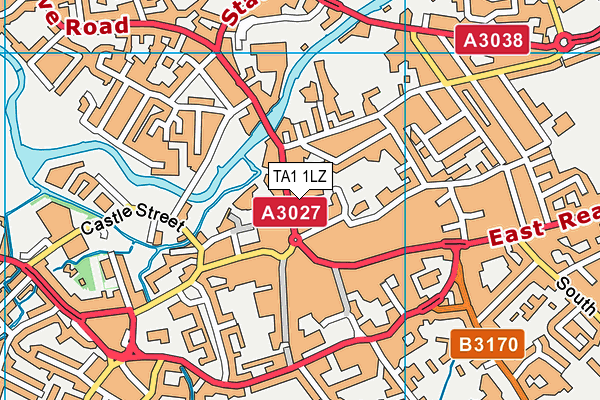 TA1 1LZ map - OS VectorMap District (Ordnance Survey)