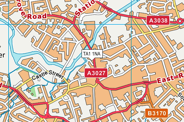 TA1 1NA map - OS VectorMap District (Ordnance Survey)