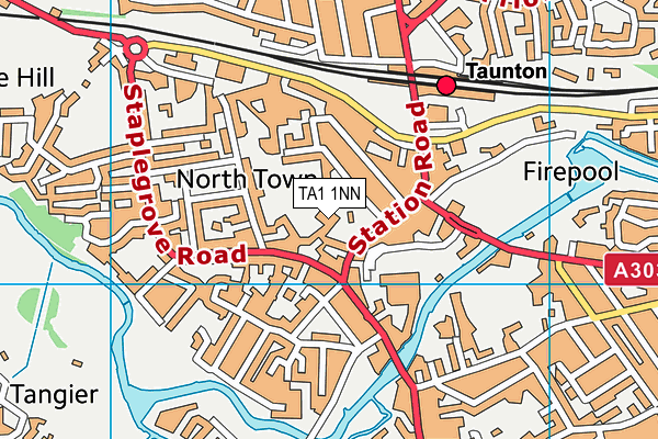 Taunton Pool map (TA1 1NN) - OS VectorMap District (Ordnance Survey)
