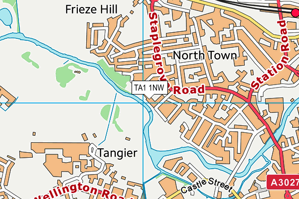 TA1 1NW map - OS VectorMap District (Ordnance Survey)