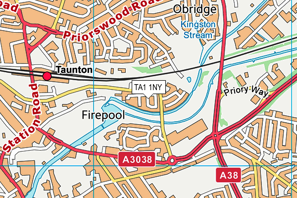 TA1 1NY map - OS VectorMap District (Ordnance Survey)