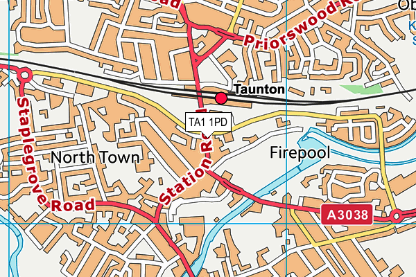 TA1 1PD map - OS VectorMap District (Ordnance Survey)