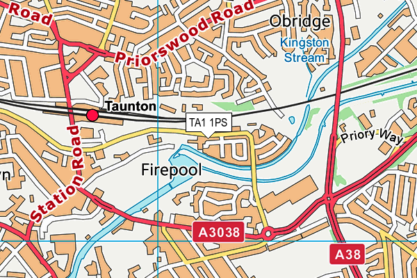 TA1 1PS map - OS VectorMap District (Ordnance Survey)