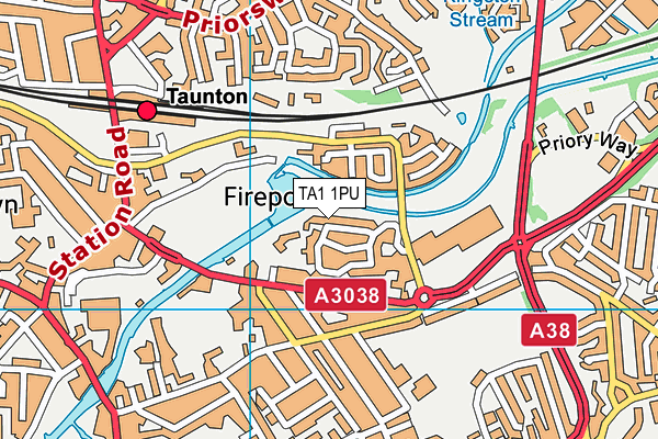 TA1 1PU map - OS VectorMap District (Ordnance Survey)