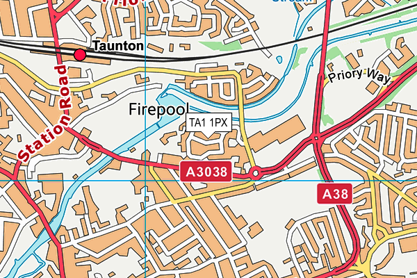 TA1 1PX map - OS VectorMap District (Ordnance Survey)