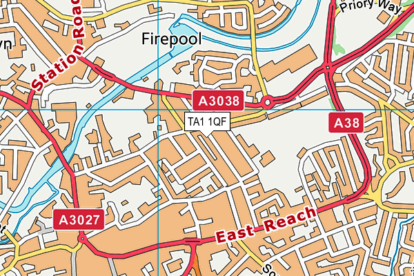 TA1 1QF map - OS VectorMap District (Ordnance Survey)