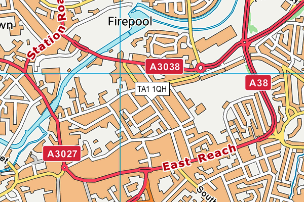 TA1 1QH map - OS VectorMap District (Ordnance Survey)