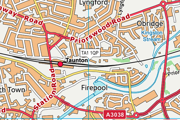 TA1 1QP map - OS VectorMap District (Ordnance Survey)