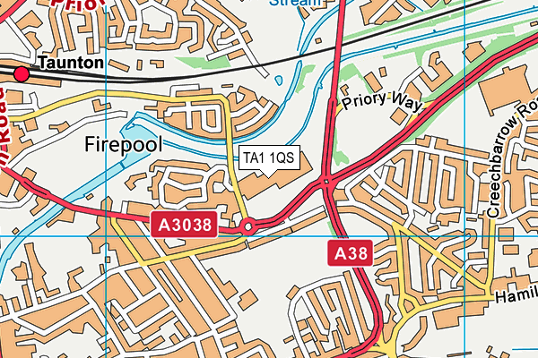 TA1 1QS map - OS VectorMap District (Ordnance Survey)