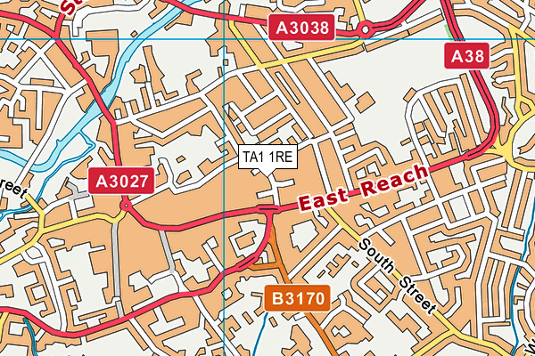 TA1 1RE map - OS VectorMap District (Ordnance Survey)