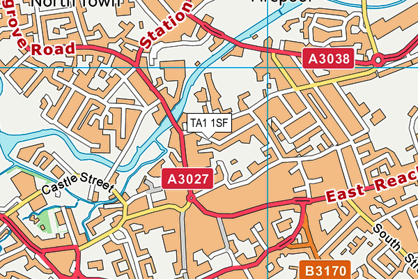 TA1 1SF map - OS VectorMap District (Ordnance Survey)
