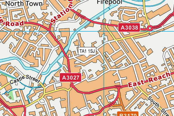 TA1 1SJ map - OS VectorMap District (Ordnance Survey)