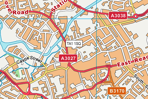 TA1 1SQ map - OS VectorMap District (Ordnance Survey)