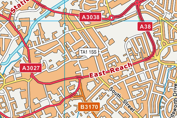 TA1 1SS map - OS VectorMap District (Ordnance Survey)