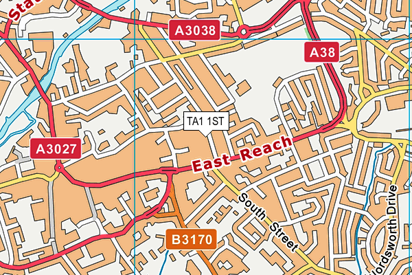 TA1 1ST map - OS VectorMap District (Ordnance Survey)