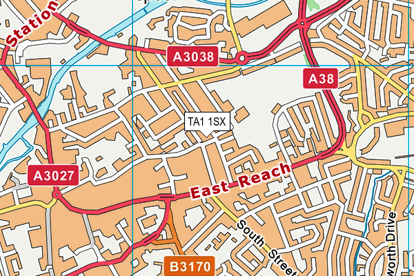TA1 1SX map - OS VectorMap District (Ordnance Survey)