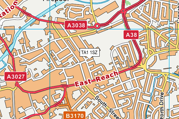 TA1 1SZ map - OS VectorMap District (Ordnance Survey)
