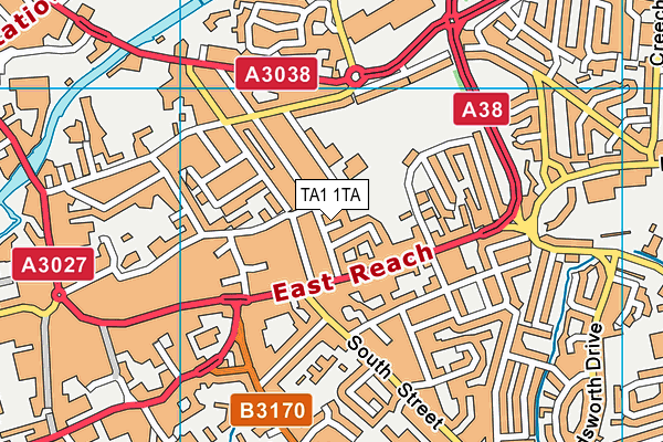 TA1 1TA map - OS VectorMap District (Ordnance Survey)