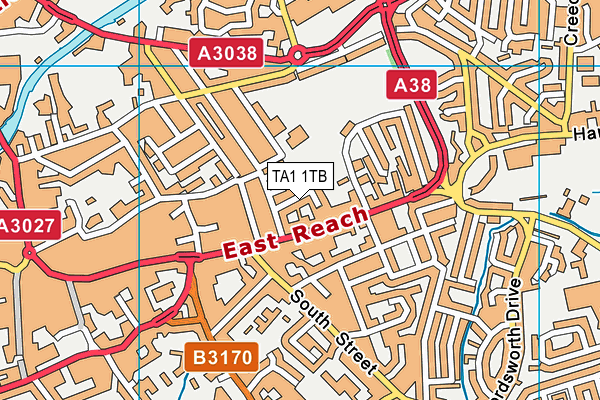 TA1 1TB map - OS VectorMap District (Ordnance Survey)