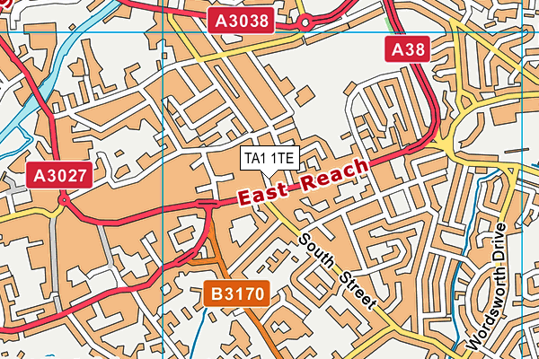 TA1 1TE map - OS VectorMap District (Ordnance Survey)