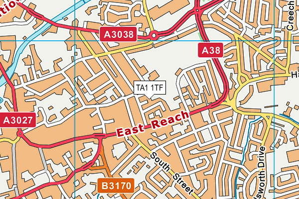 TA1 1TF map - OS VectorMap District (Ordnance Survey)