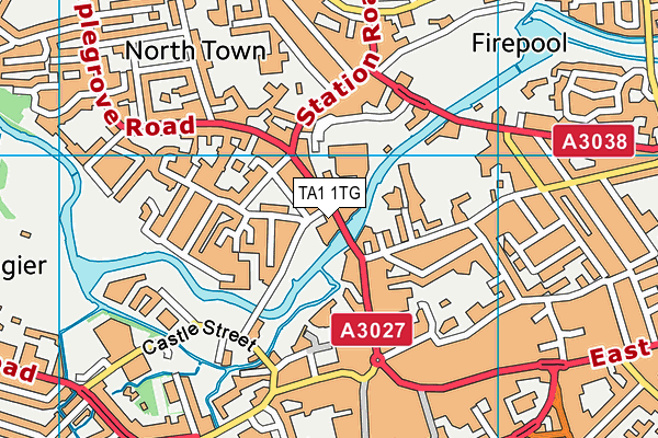 TA1 1TG map - OS VectorMap District (Ordnance Survey)