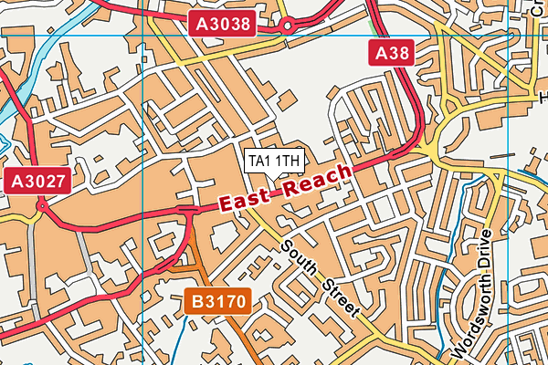 TA1 1TH map - OS VectorMap District (Ordnance Survey)