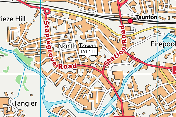 TA1 1TL map - OS VectorMap District (Ordnance Survey)