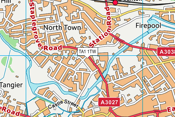 TA1 1TW map - OS VectorMap District (Ordnance Survey)