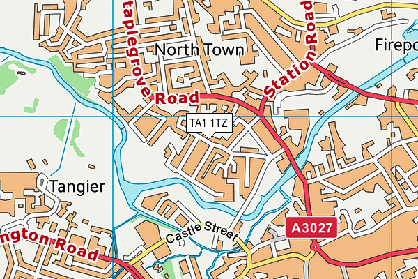 TA1 1TZ map - OS VectorMap District (Ordnance Survey)