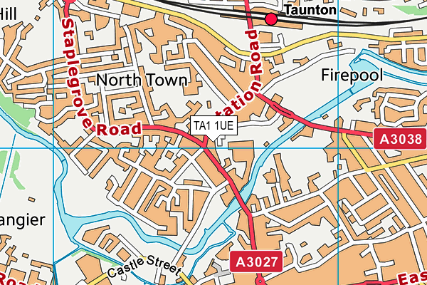 TA1 1UE map - OS VectorMap District (Ordnance Survey)