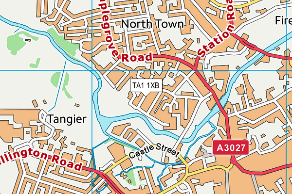 TA1 1XB map - OS VectorMap District (Ordnance Survey)