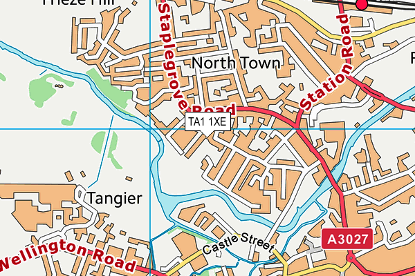 TA1 1XE map - OS VectorMap District (Ordnance Survey)