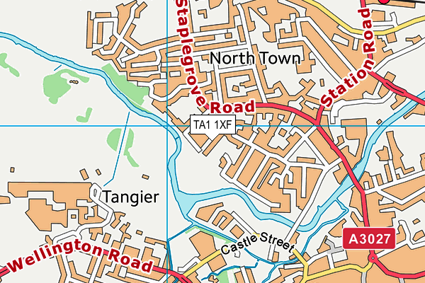 TA1 1XF map - OS VectorMap District (Ordnance Survey)