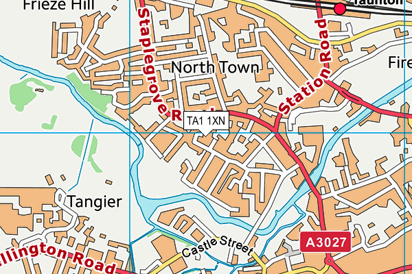 TA1 1XN map - OS VectorMap District (Ordnance Survey)