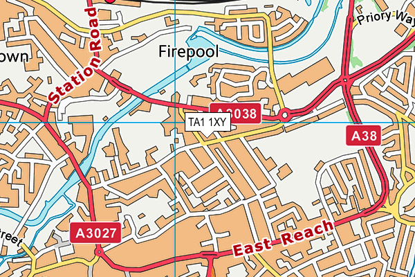 TA1 1XY map - OS VectorMap District (Ordnance Survey)