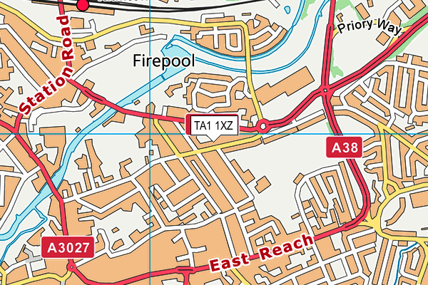 TA1 1XZ map - OS VectorMap District (Ordnance Survey)