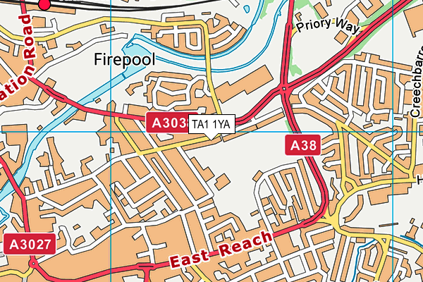 TA1 1YA map - OS VectorMap District (Ordnance Survey)