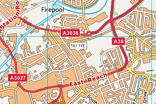 TA1 1YE map - OS VectorMap District (Ordnance Survey)