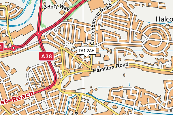 TA1 2AH map - OS VectorMap District (Ordnance Survey)