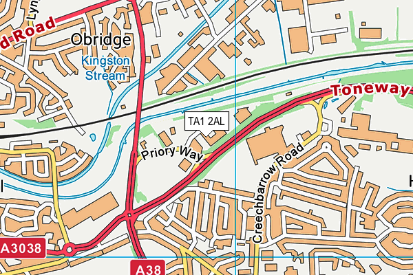 TA1 2AL map - OS VectorMap District (Ordnance Survey)