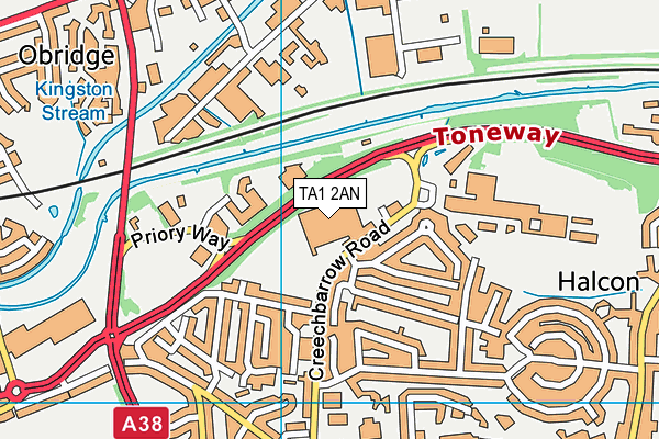 TA1 2AN map - OS VectorMap District (Ordnance Survey)