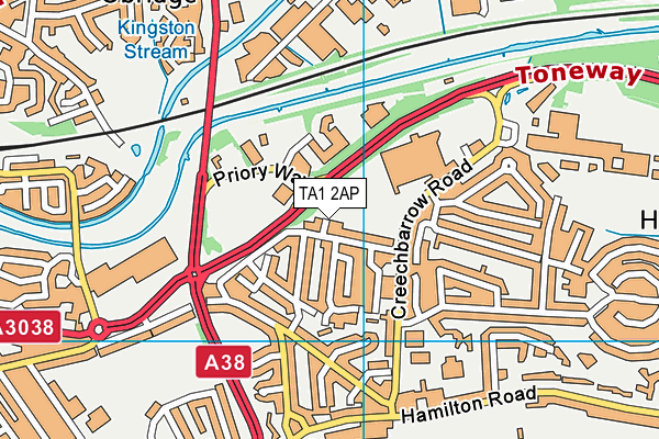 TA1 2AP map - OS VectorMap District (Ordnance Survey)