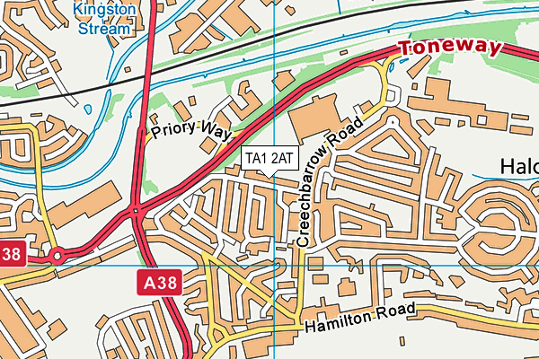 TA1 2AT map - OS VectorMap District (Ordnance Survey)