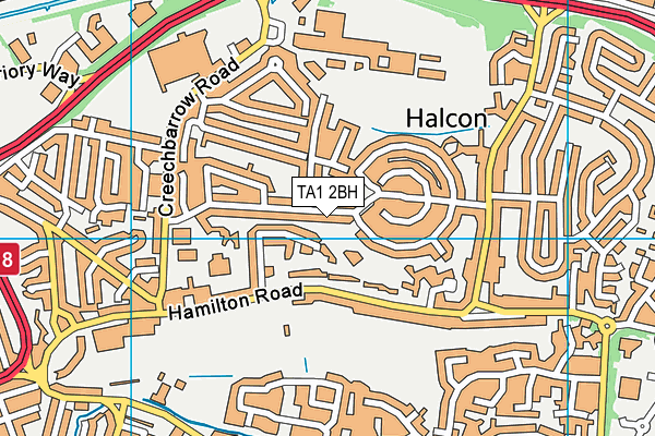 TA1 2BH map - OS VectorMap District (Ordnance Survey)
