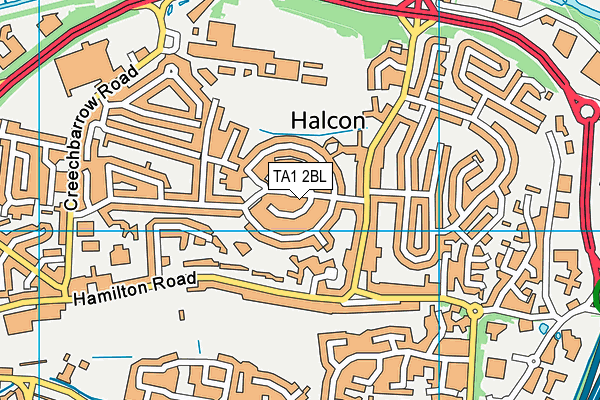 TA1 2BL map - OS VectorMap District (Ordnance Survey)