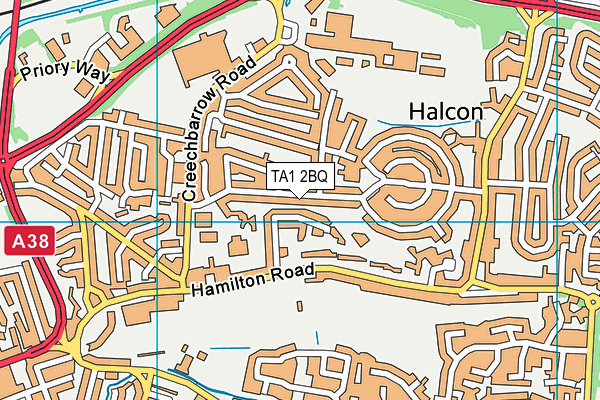 TA1 2BQ map - OS VectorMap District (Ordnance Survey)